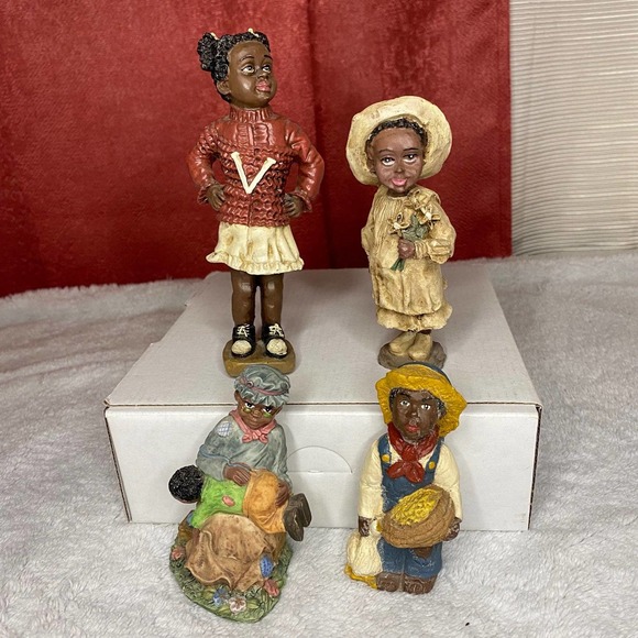 unknown Art Lot Of 4 African American Figurines Albert Price